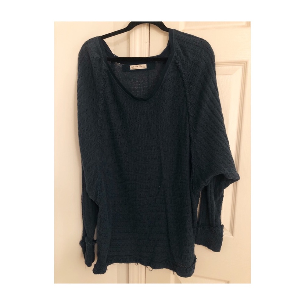 Teal free people sweater